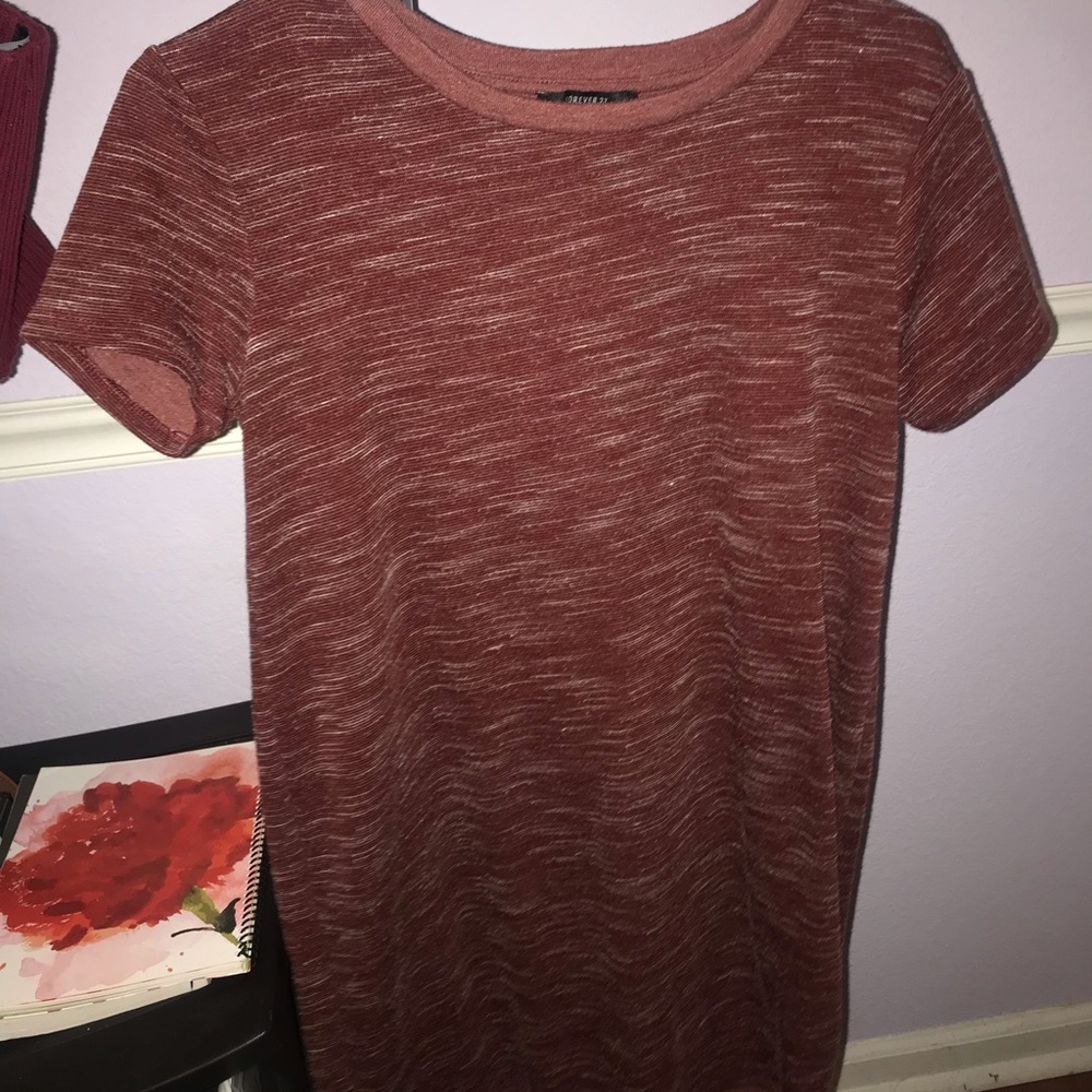 Maroon Tshirt Dress (Soft/ Warm Material)